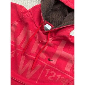Vintage 90s Y2K Rare Nike Center Swoosh Red Hoodie Jacket Men Adult - sz XL